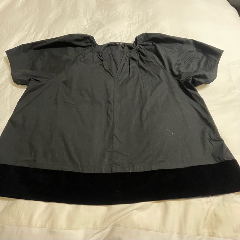 Old Navy Bubble-Sleeve Poplin Black‎ top Blouse - Picture 11 of 16